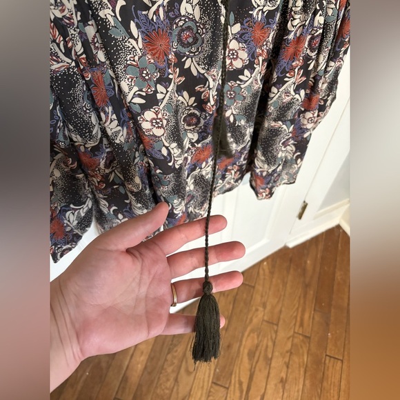 Free People Stealing Fire Floral Gauze Mini Dress | Size Small | Boho Style - Picture 9 of 15